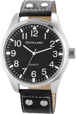 Excellanc Herren-Armbanduhr XL Analog Quarz Kunstleder 295021000146 von Excellanc