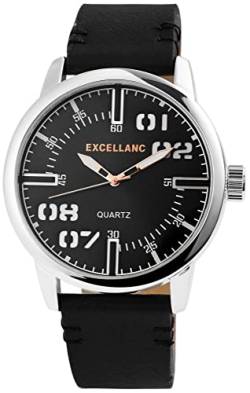 Excellanc Herren-Uhr Kunstleder Armband Dornschließe Leuchtzeiger 2900101 von Excellanc