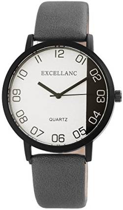 Excellanc Herren – Uhr Lederimitat Armbanduhr Dornschließe Analog Quarz 2910007 von Excellanc