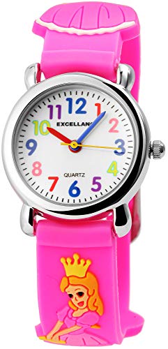 Excellanc Kinder-Uhr Mädchen Armbanduhr Silikon Prinzessin Analog Quarz 4500014 (pink) von Excellanc