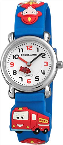 Excellanc Kinder-Uhr Silikonarmband Dornschließe Analog Quarz 4500017 (blau) von Excellanc