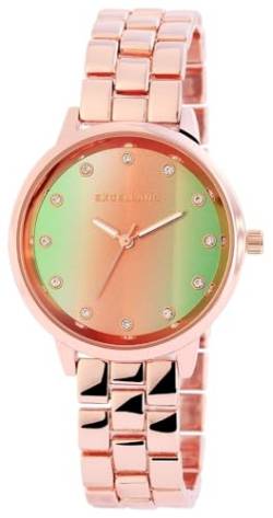 Excellanc Modische Damen Armband Uhr Rot Grün Roségold Strass Kristalle Analog Metall Frauen Quarz 9180837500007 von Excellanc