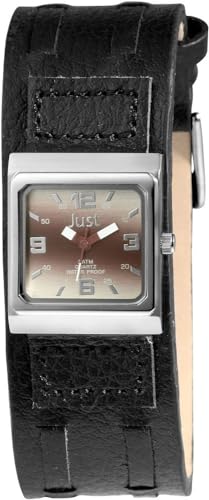 Excellanc Modische Damen Armband Uhr Rot Silber Schwarz Quadratisch Analog Echt Leder 3ATM Quarz 9JU10155005 von Excellanc
