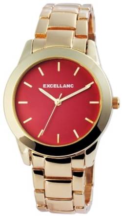 Excellanc Modische Design Damen Armband Uhr Rot Gold Analog Metall Quarz 9151005000008 von Excellanc