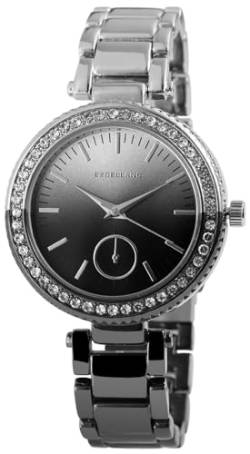 Excellanc Modische Design Damen Armband Uhr Schwarz Silber Analog Chrono-Look Strass Kristalle Metall Quarz 9152121500112 von Excellanc
