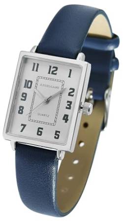Excellanc Modische Design Damen Armband Uhr Weiß Blau Rechteck Analog Kunst Leder Quarz 91900272001 von Excellanc