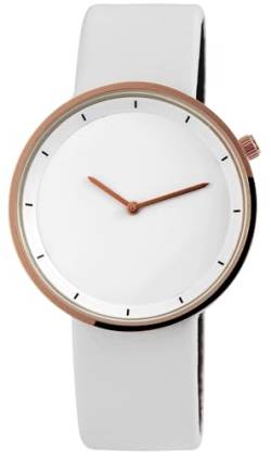 Excellanc Modische Design Damen Armband Uhr Weiß Rosègold Analog Ohne Sekundenzeiger Kunst Leder Quarz 92910010002 von Excellanc
