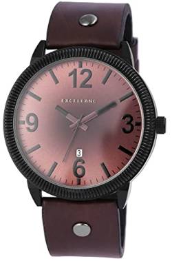 Excellanc Modische Herren Armband Uhr Braun Analog Datum Kunst Leder Quarz 9295377000011 von Excellanc