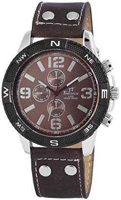 Excellanc Modische Herren Armbanduhr Braun Kunst Leder Analog Chrono-Look 3 Bar Quarz Design TimeTech Männer 9227427000018 von Excellanc