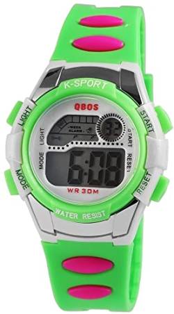 Excellanc Sportliche Kinderuhr Weiß Grün Pink Digital Kunststoff Silikon Alarm Datum Wecker Quarz Junge Mädchen 94400001005 von Excellanc