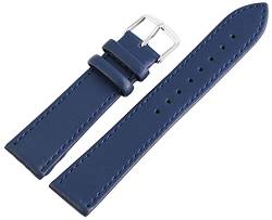 Excellanc Uhren-Armband Ersatz Leder glatt Dornschließe blau Breite 10-26 mm 8000053 von Excellanc