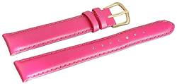 Excellanc-Uhrenarmband Ersatz Echt Leder Stegbreite 12-14 mm Dornschließe (Stegbreite: 12 mm, pink) von Excellanc