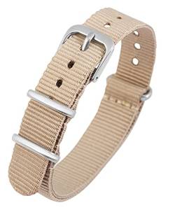 Excellanc-Uhrenarmband Ersatz Textil Dornschließe Breite 14-22 mm (Stegbreite: 16 mm, beige) von Excellanc