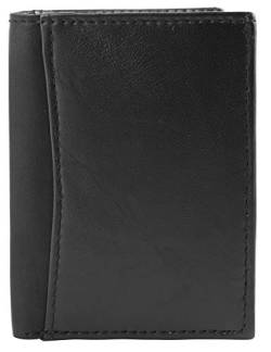 Excellanc Unisex-Mini Geldbörse Echt Leder Hochformat 10 x 8 x 2 cm 3020016 (schwarz) von Excellanc