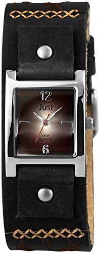 Just Watches Damen-Armbanduhr Analog Quarz Leder 48-S10626-BR-BK von Excellanc
