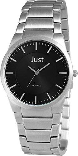 Just Watches Herren-Armbanduhr XL Analog Quarz Edelstahl 48-S7953-BK von Excellanc
