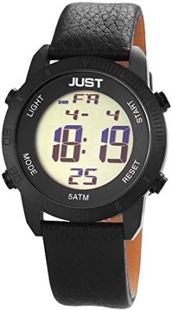Just Watches Herren-Armbanduhr XL Digital Quarz Leder 48-S10876-BK von Excellanc
