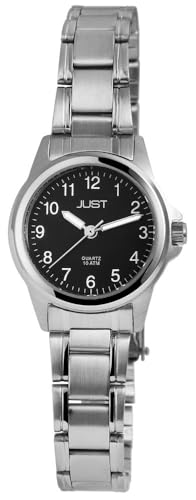 Klassische Damen Armband Uhr Schwarz Silber Edelstahl Analog Quarz 10ATM Fashion 9JU10102001 von Excellanc