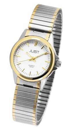 Klassische Damen Armband Uhr Weiß Silber Gold Edelstahl Zugband Analog Quarz 10ATM Fashion 9JU10103001 von Excellanc