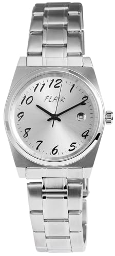 Klassische Herren Armband Uhr Silber Edelstahl 5 Bar Flair Quarz 9200622500001 von Excellanc