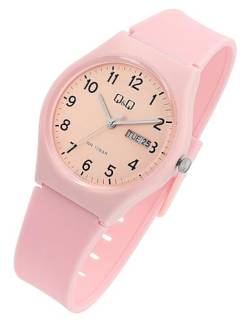 Q&Q by Citizen Damen Armband Uhr Rosa Analog Datum & Tag Kunststoff Silikon Quarz 10ATM Mode 9A212J005Y von Excellanc