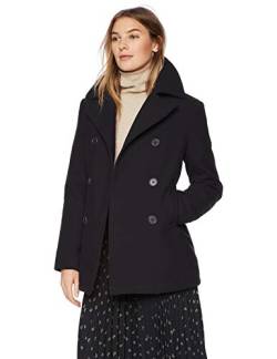 Excelled Leather Damen Classic PEA Coat Caban-Jacke, schwarz, Groß von Excelled Leather