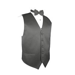 Herren Solide formelle Weste Smoking Kleid Weste Fliege Set für Anzug oder Smoking, anthrazit, Medium von Exclusive Distributor