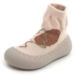 Exemaba Rutschfeste Sockenschuhe Baby Lauflerner Schuhe Kleinkind Stricken kinderschuhe Babybodenschuhe für Mädchen Junge(Rosa,Tag21/ 6-12M) von Exemaba