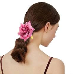 Blumen-Pferdeschwanz-Halter, Blumen-Haargummis für Damen, Rosen-Haargummi, elastisches Band, Blumen-Haargummi, Haargummi, Blumen-Haargummis für Frauen von Exingk