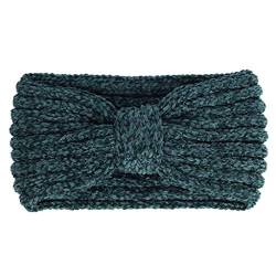 Damen-Winter-Chenille-Stirnband, breit, einfarbig, geknotet, in der Mitte, elastisches Haarband, gehäkelt, gestreift, Ohrwärmer, Turban-Kopfwickel, 12 Farben, Stirnbänder für Damen von Exingk