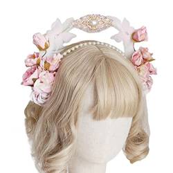 Elegantes Blumen-Dekor, dünne Seitenkronen, Braut-Haarband, modisch, für Hochzeit, Party, Frisur, Kopfbedeckung, langlebige Stirnbänder für Hochzeit, Stirnbänder für Frauen, Fotografieren, Stirnbänder von Exingk