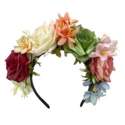 Exingk Elegante künstliche Blume Form Stirnbänder Schädel Haar Hoop Halloween Stirnbänder Für Frauen Mädchen Hochzeit Party Liefert Halloween Blume Haarband von Exingk