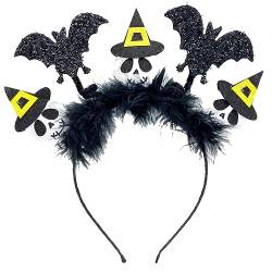 Exingk Gothic Halloween Live Broadcast Haarband Frauen Studenten Fotoshootings Haarband Flügel & Schädel & Kürbis Stirnbänder Halloween Stirnbänder für Frauen Halloween Stirnbänder für Erwachsene von Exingk