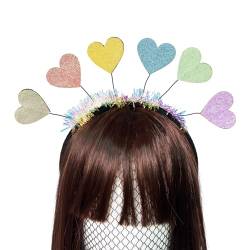 Exingk Schönes Lametta-Haarband, Valentinstag, Stirnbänder, Neujahr, Herz, Neujahr, Glitzer, Pedlar-Kopfbedeckung, Herz-Haarbänder von Exingk