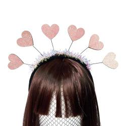 Exingk Schönes Lametta-Haarband, Valentinstag, Stirnbänder, Neujahr, Herz, Neujahr, Glitzer, Pedlar-Kopfbedeckung, Herz-Haarbänder von Exingk