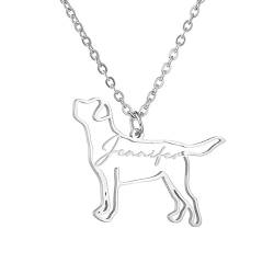 Exlarify Personalisierte Hundeohren Halskette für Frauen benutzerdefinierte Hunderasse Anhänger Schmuck mit Namen für Hundeliebhaber Haustier Sympathie Geschenk von Exlarify