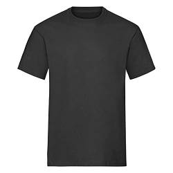 Expert Workwear Herren-T-Shirt, schwere Baumwolle, einfarbig, Rundhalsausschnitt, kurzärmelig, schweres Oberteil, Schwarz , XL von Expert Workwear