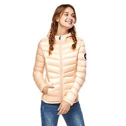 Extreme Pop Damen Gänsedaunen Jacke Damen Winterjacke Wasserdicht Leichter Warmer Mantel mit Kapuze und Reißverschluss (S, Rosa) von Extreme Pop