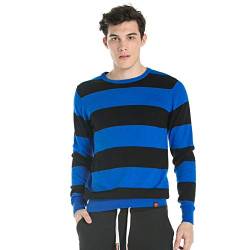 Extreme Pop Gestreifter Pullover für Herren (M, Blue) von Extreme Pop