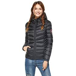 Extreme PopDamen Gänsedaunenjacke Damen Winterjacke Wasserdicht Leichter Warmer Mantel mit Kapuze und Reißverschluss (L, Schwarz) von Extreme Pop