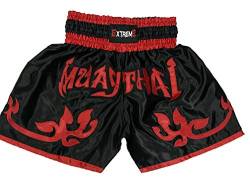 Extreme Muay Thai MMA Grappling Fight Kickboxen Shorts, Rot mit Schwarz, XL von Extreme