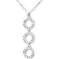 Eye Candy Collier ECJ-NL0030, 925er Sterling-Silber Collier mit drei runden Anhängern und Zirkonia von Eye Candy