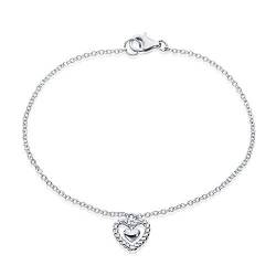 Eye Candy Damen-Armband 925 Sterling Silber rhodiniert Herz 18,5cm ECJ-BR0117 von Eye Candy