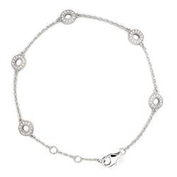 Eye Candy Damen-Armband Circles 925 Sterling Silber rhodiniert mit 65 weißen Zirkonia Steinen 19.5cm ECJ-BR0036 von Eye Candy