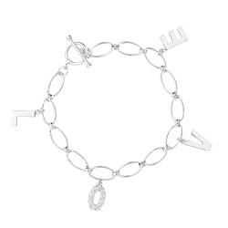 Eye Candy Damen-Armband aus 925 Sterling Silber mit Buchstabenanhänger rhodiniert Länge 18,5cm VNAECJBR0038 von Eye Candy