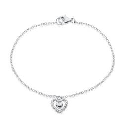 Eye Candy Damen-Armband aus 925 Sterling Silber mit Herzanhänger rhodiniert Länge 18,5cm AVECJBR0117 von Eye Candy