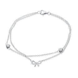 Eye Candy Damen-Armband aus 925 Sterling Silber mit Schleifenanhänger rhodiniert Länge 18,5cm AVECJBR0110 von Eye Candy