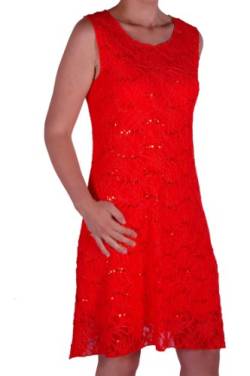 Eye Catch in ÃœbergröÃŸen - Fabia Frauen ärmellose Floral Stretch Pailletten Lace kurzes Mini Abend Kleid Plus Size Rot Gr. 40-42 von Eye Catch