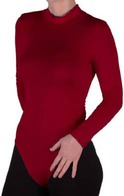 EyeCatch Grundlagen - Damen Rollkragen Body Stretch Frauen Trikot Langarm-Body Top Wein Gr. M/L von Eye Catch