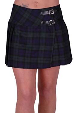 EyeCatch - Kyla Damen Schottenkaro Tartan Schnalle Frauen Billie Kilt Minirock Grun Purple 38 EU von Eye Catch